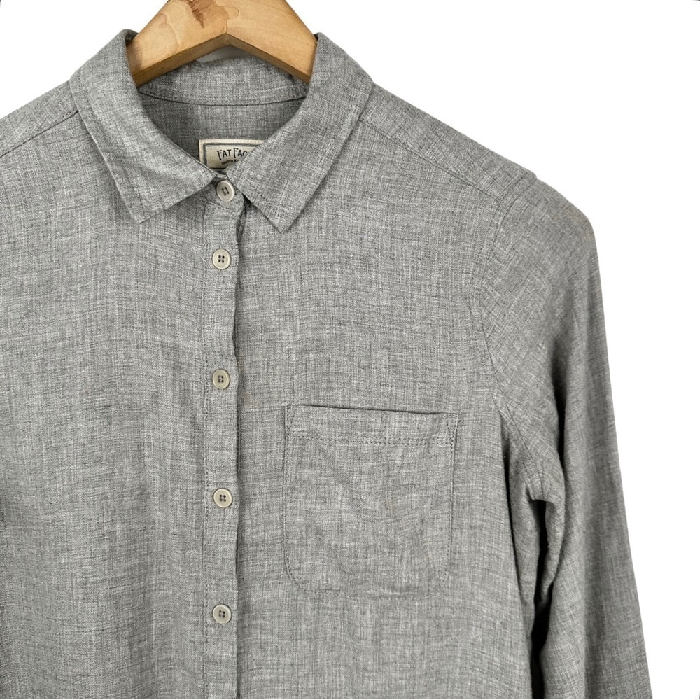 FAT FACE Long Minimalist Slub Cotton Popover - Picture 3 of 10